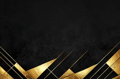 Abstract Black Background With Gold Geometric Shapes