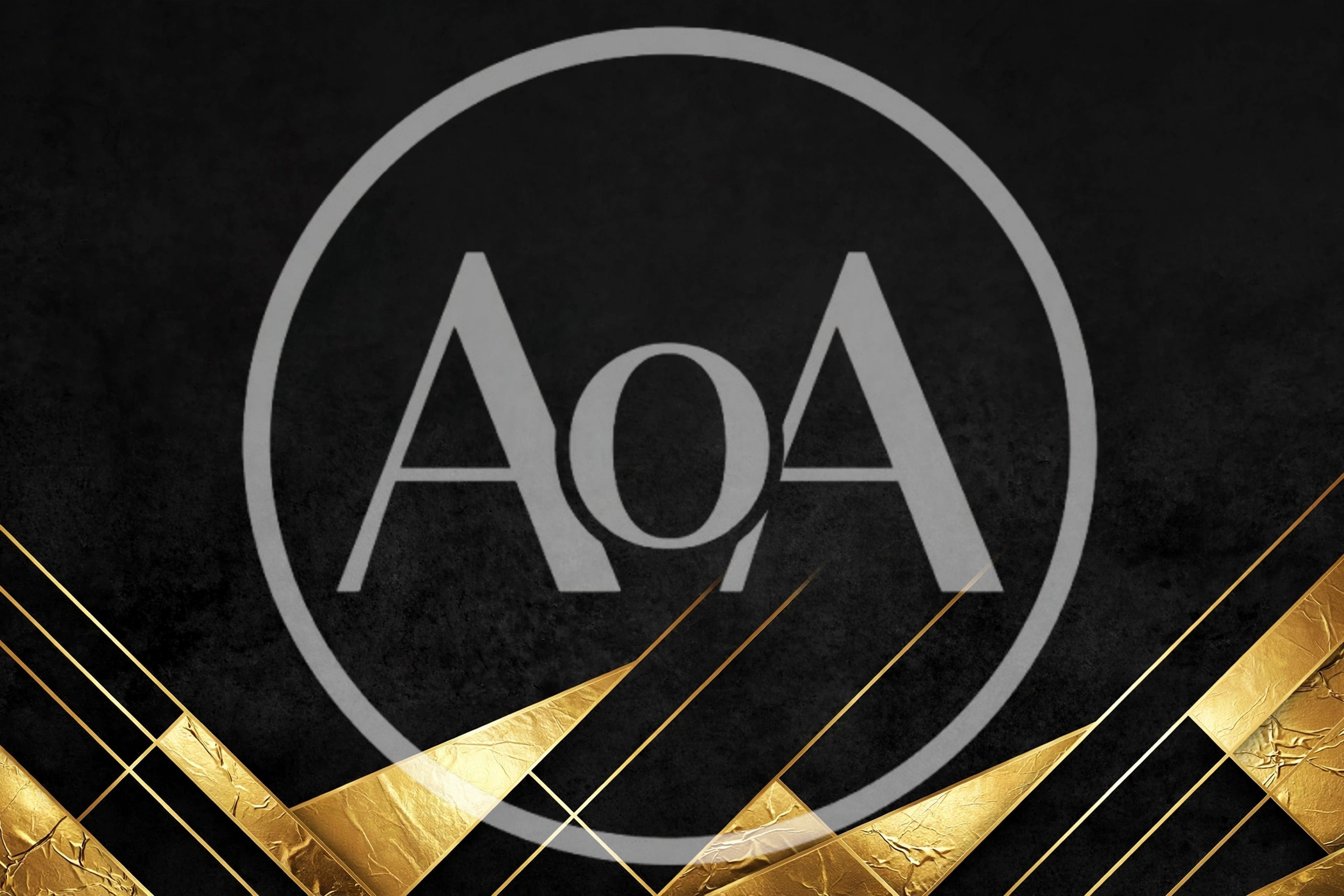 Abstract Black Background With Gold Geometric Shapes