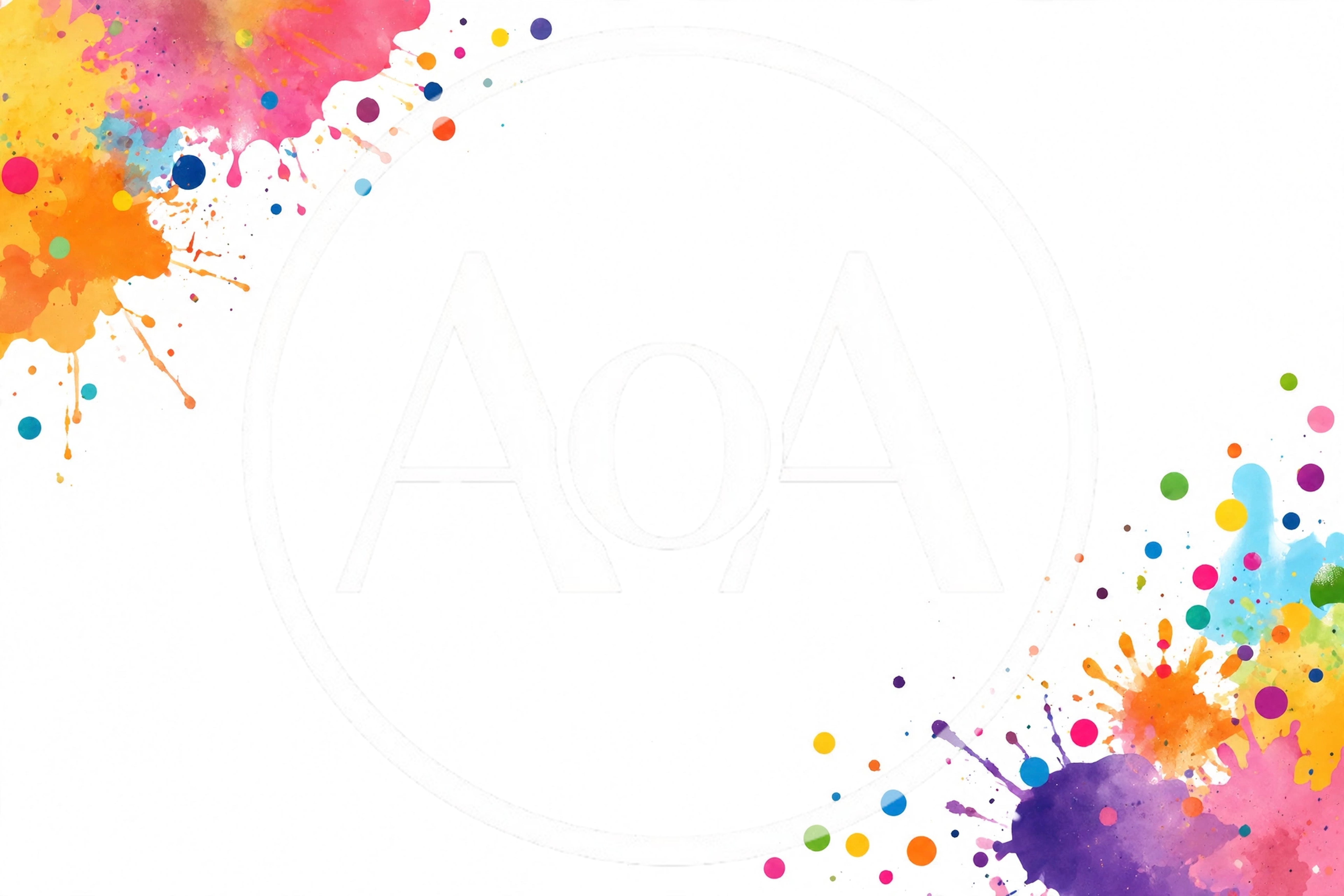 Watercolor Paint Splatter Background With Colorful Dots