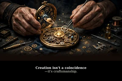 Watchmaker Assembling Intricate Celestial Pocket Watch