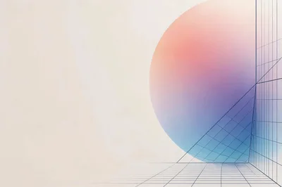 Abstract Geometric Sphere With Grid Perspective Background