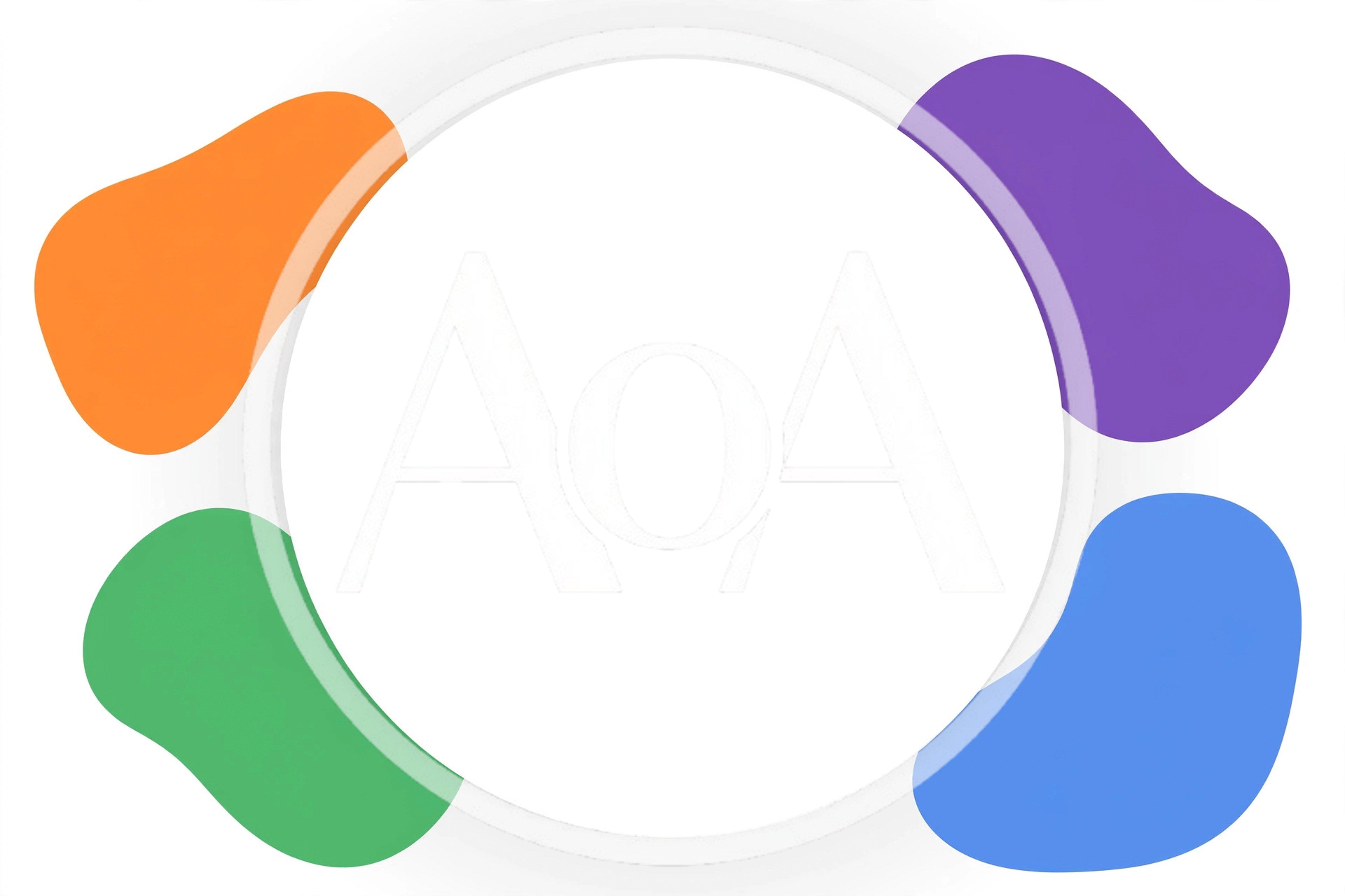 Abstract Colorful Organic Shapes With Central White Circle