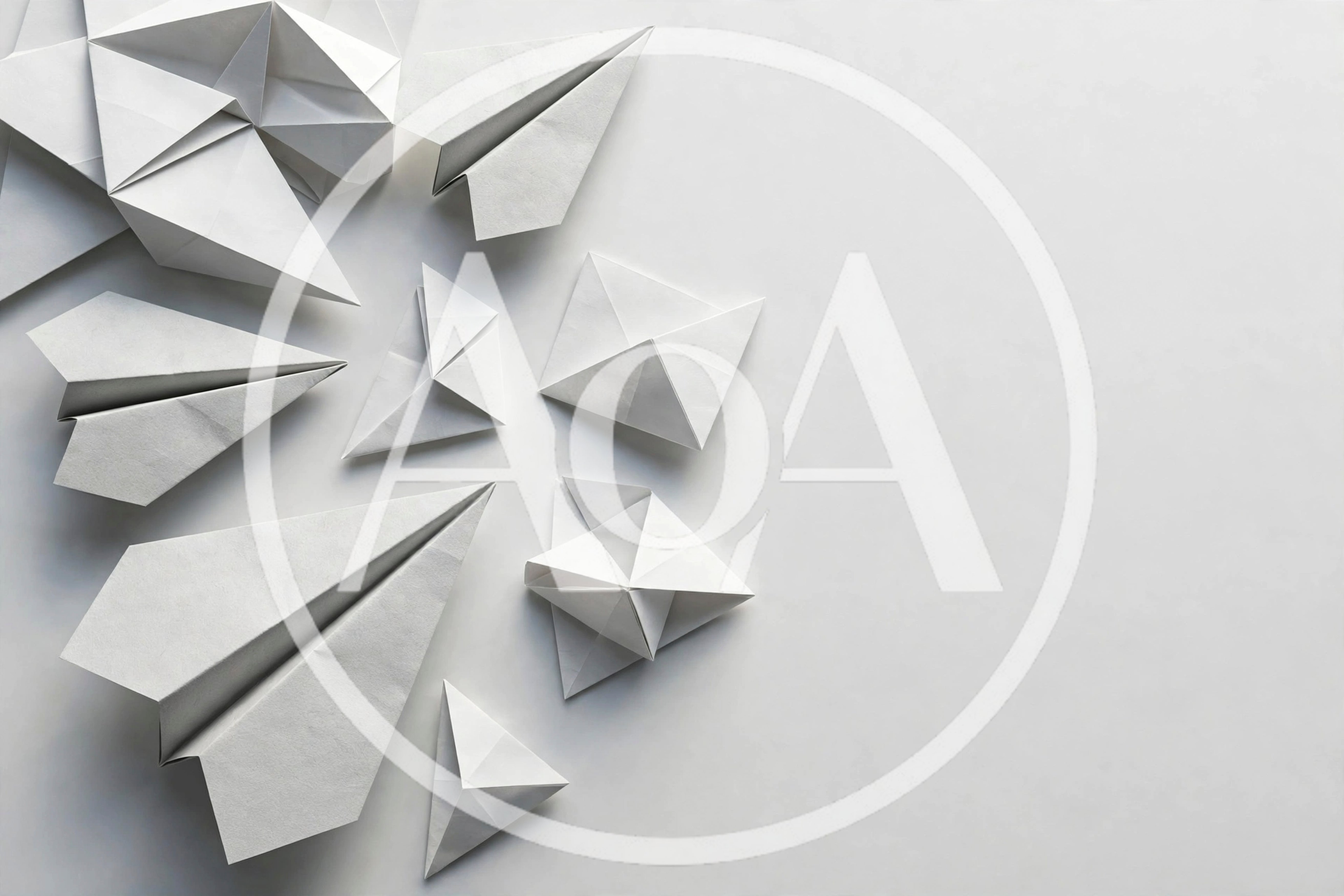 Collection Of White Paper Airplanes And Origami Shapes