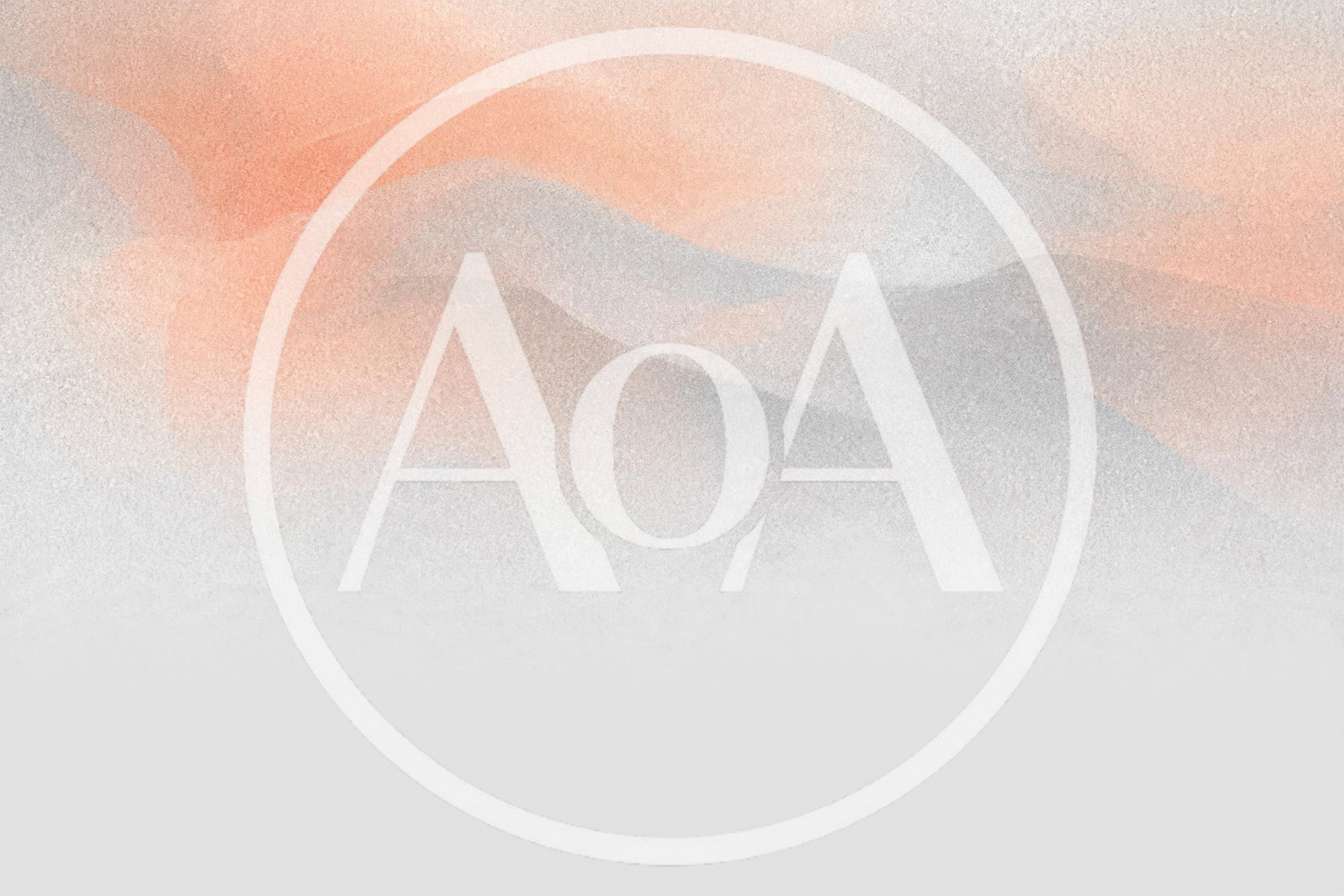 Abstract Watercolor Background With Soft Peach And Grey Waves