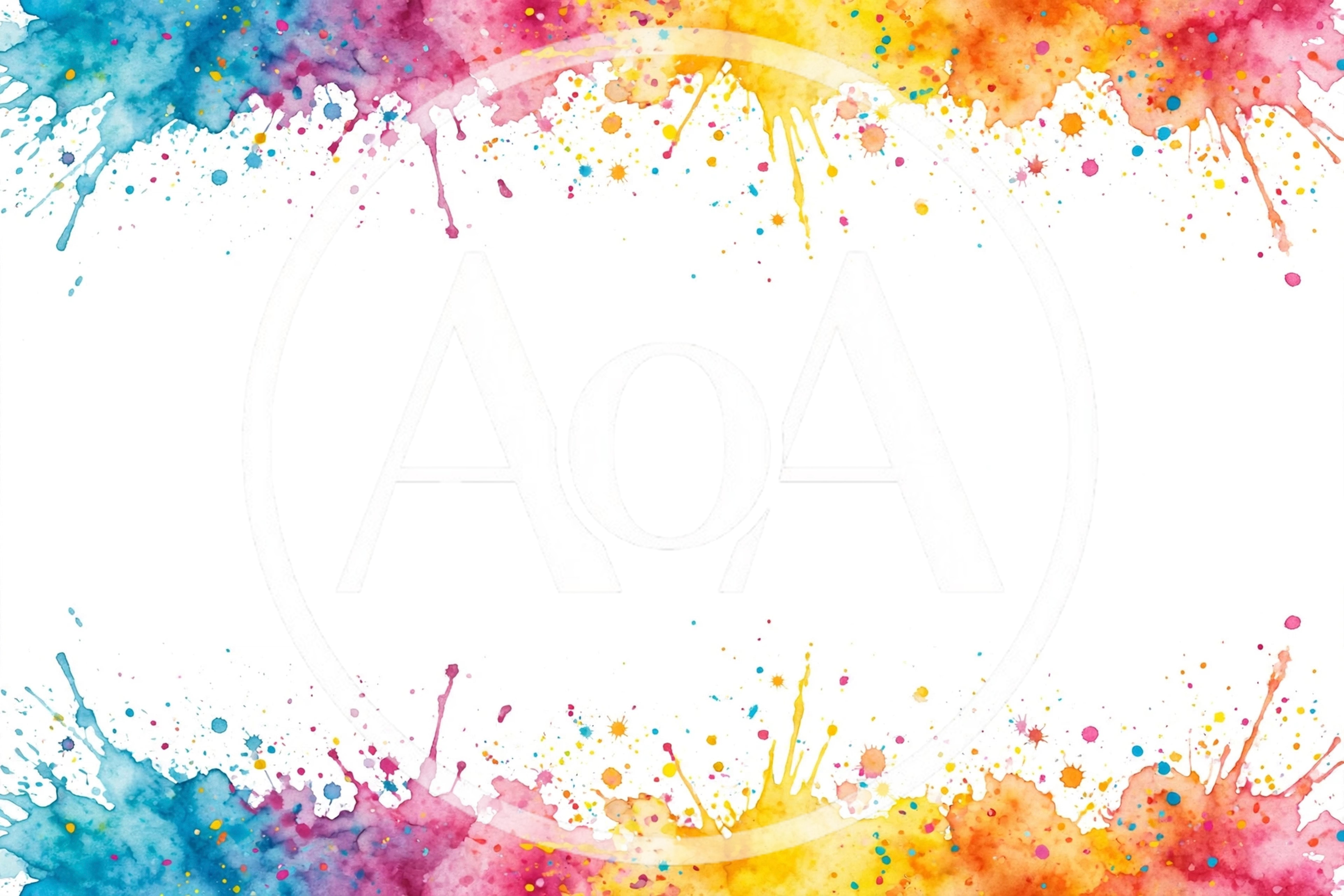Abstract Watercolor Paint Splatter Border Frame
