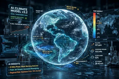Digital Earth Globe With Climate Data Visualization