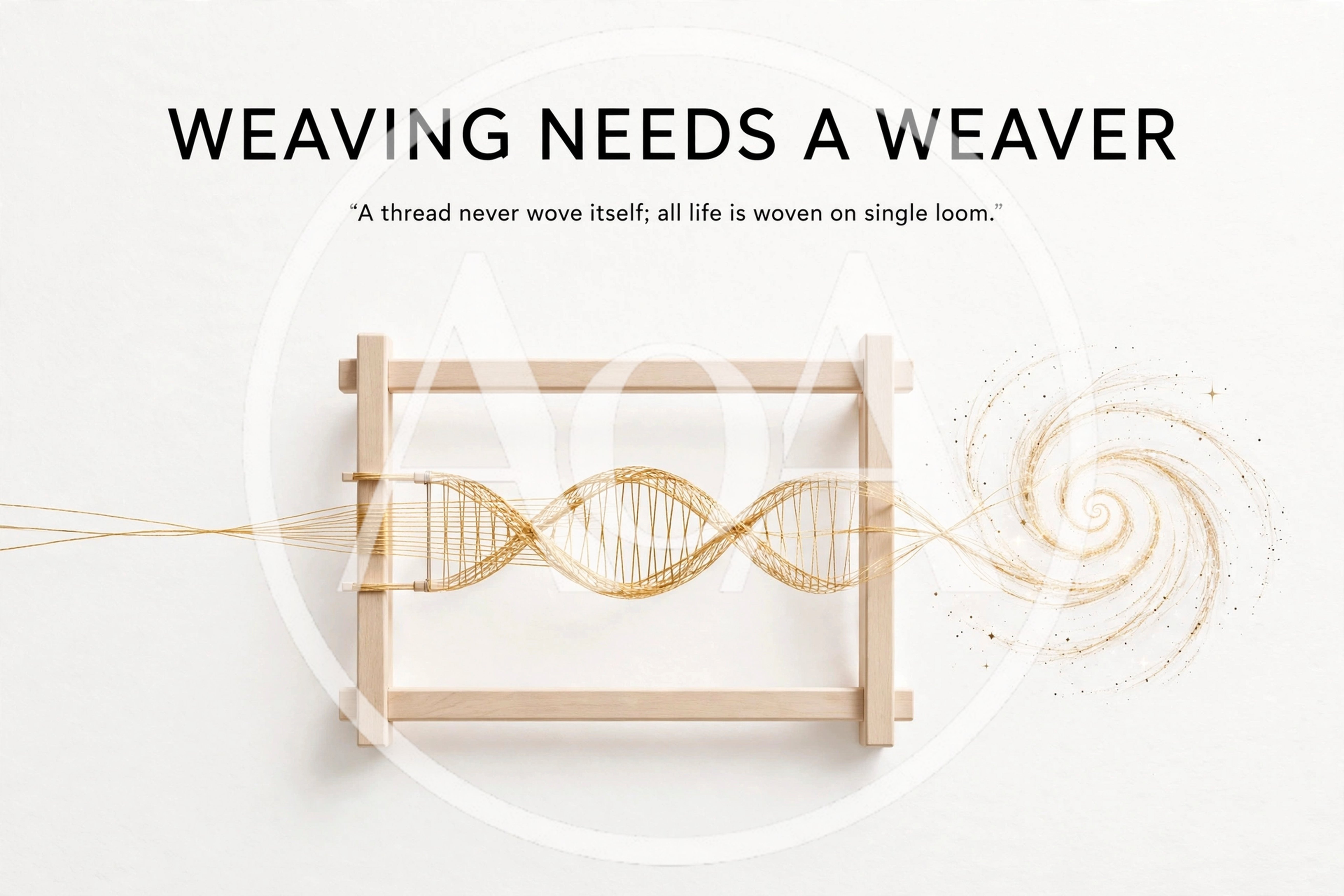 Conceptual DNA Helix Woven On A Wooden Loom