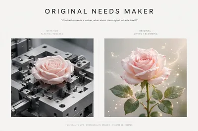 Comparison Of Artificial Plastic Rose And Natural Blooming Rose