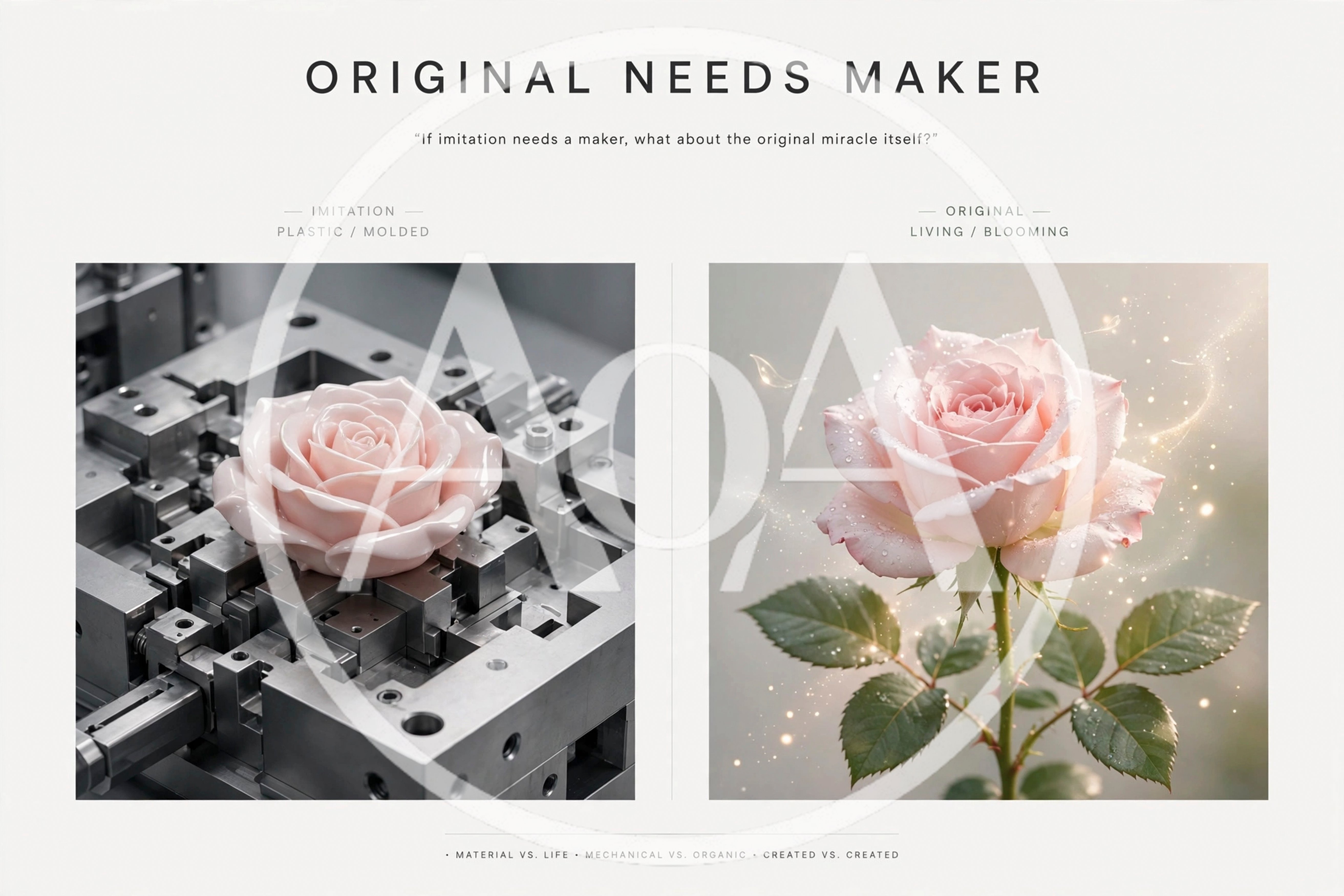 Comparison Of Artificial Plastic Rose And Natural Blooming Rose