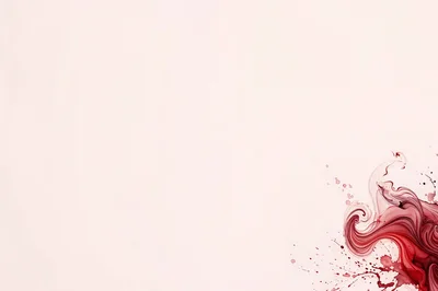 Abstract Red Ink Swirls On White Background