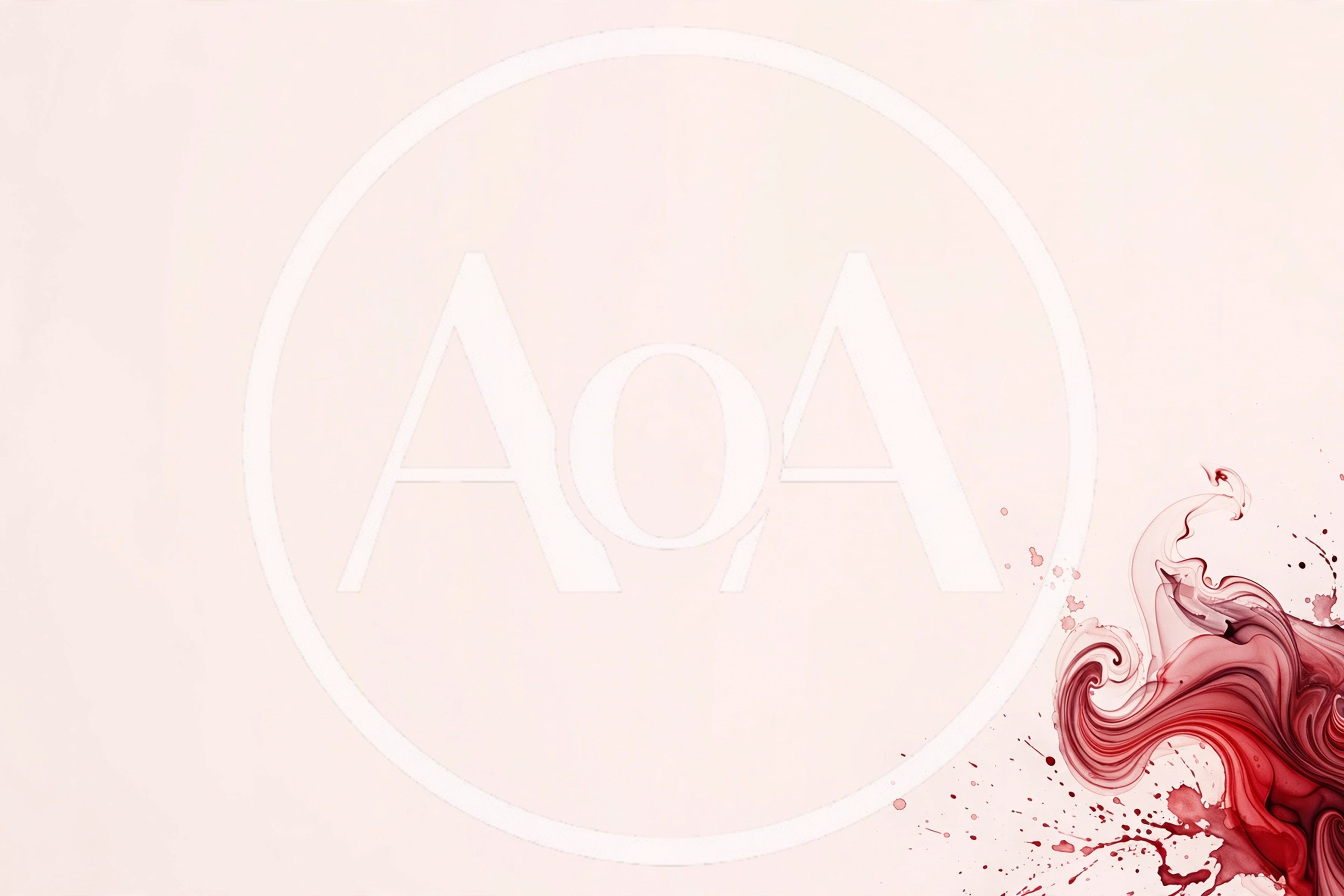 Abstract Red Ink Swirls On White Background