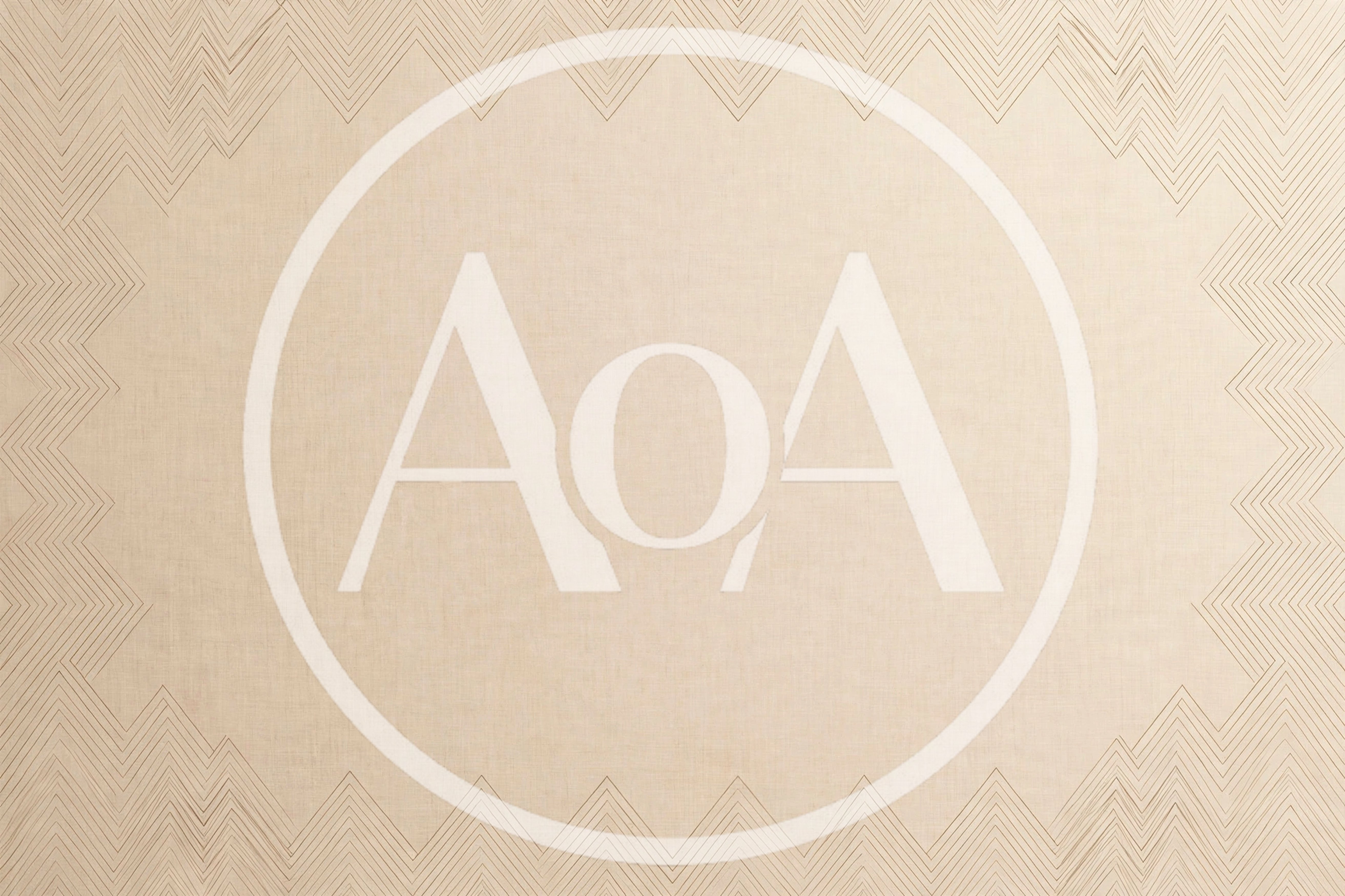 Minimalist Beige Background With Geometric Zigzag Border