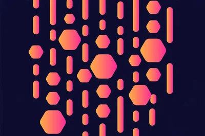 Abstract Digital Background With Floating Hexagons And Lines