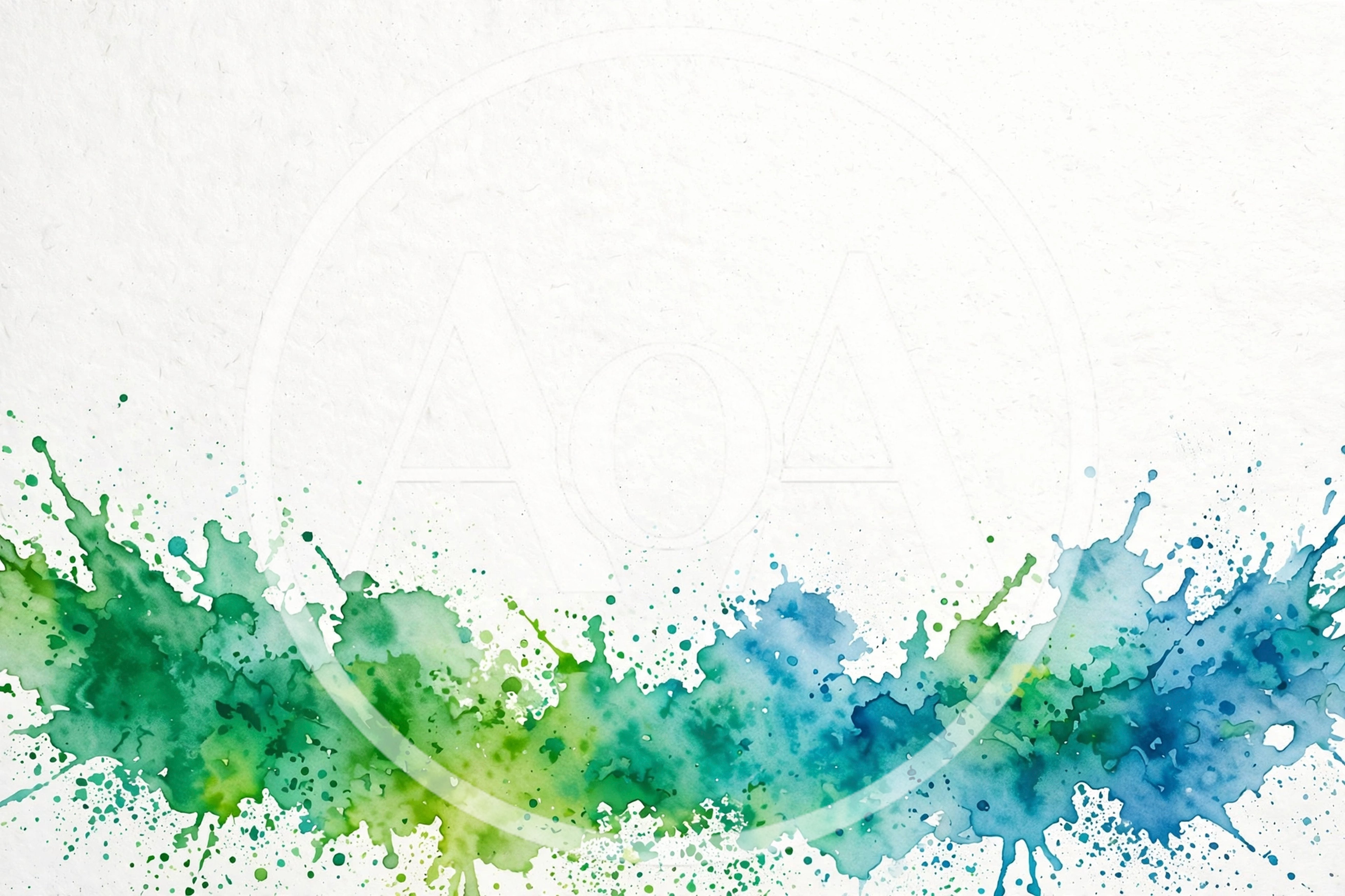 Abstract Watercolor Green And Blue Paint Splatter Background