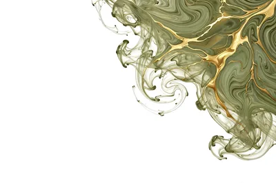 Abstract Olive Green Ink And Gold Vein Background