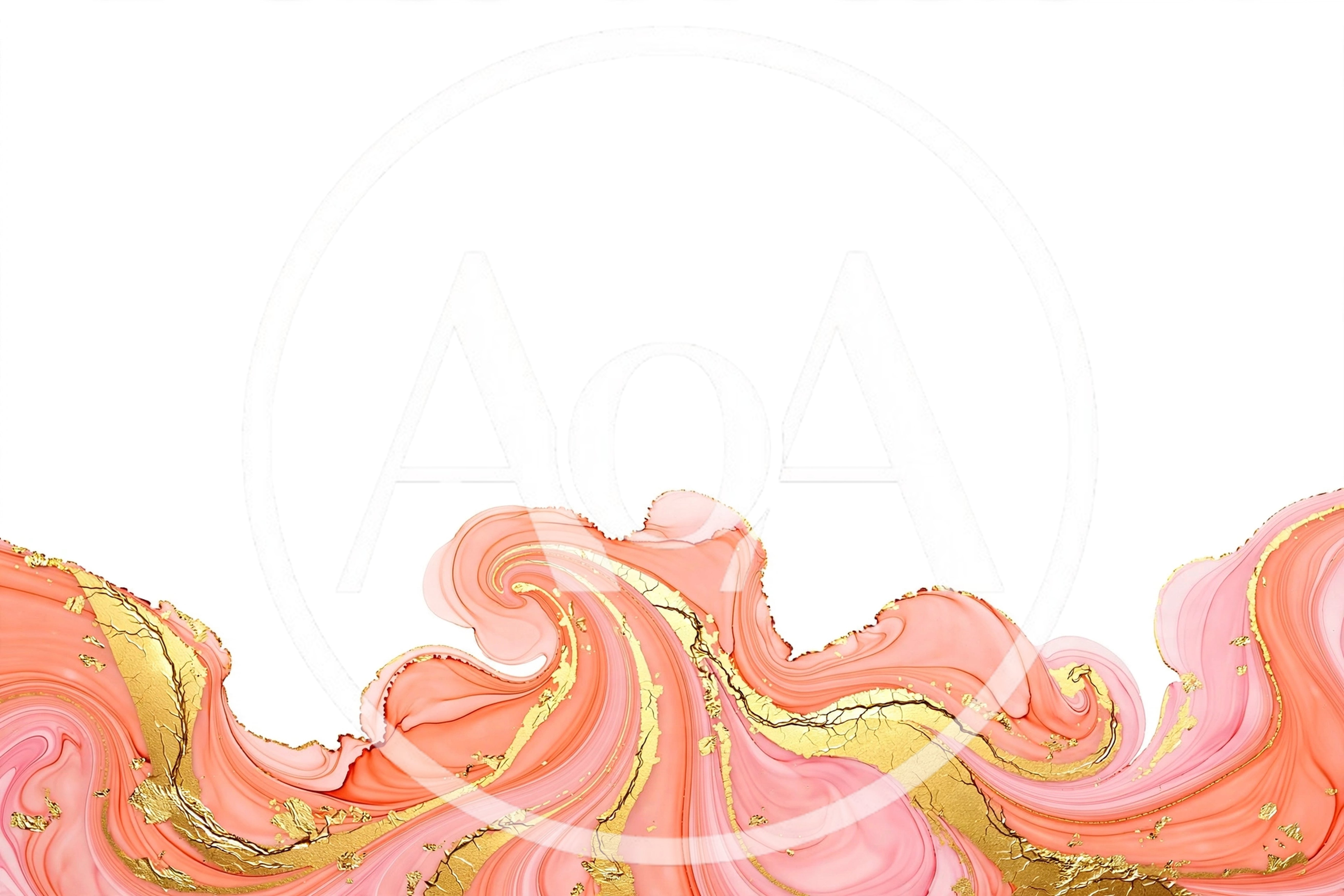 Abstract Pink And Gold Alcohol Ink Background
