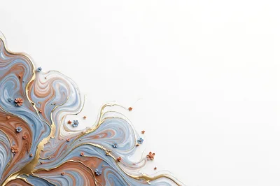 Abstract Marble Swirl Background With Gold Accents