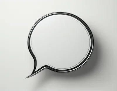 3D Rendered Glossy Metallic Speech Bubble Icon