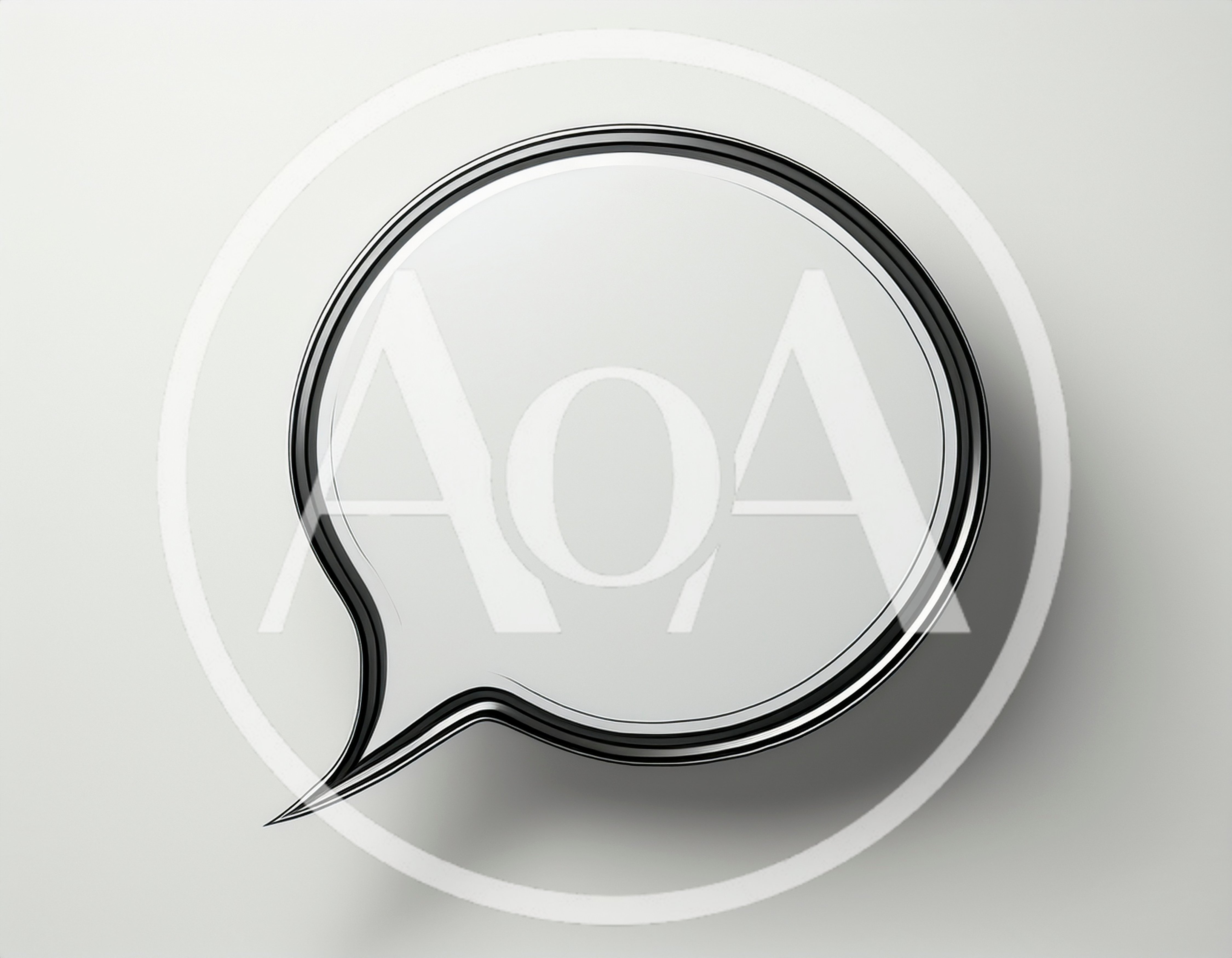 3D Rendered Glossy Metallic Speech Bubble Icon