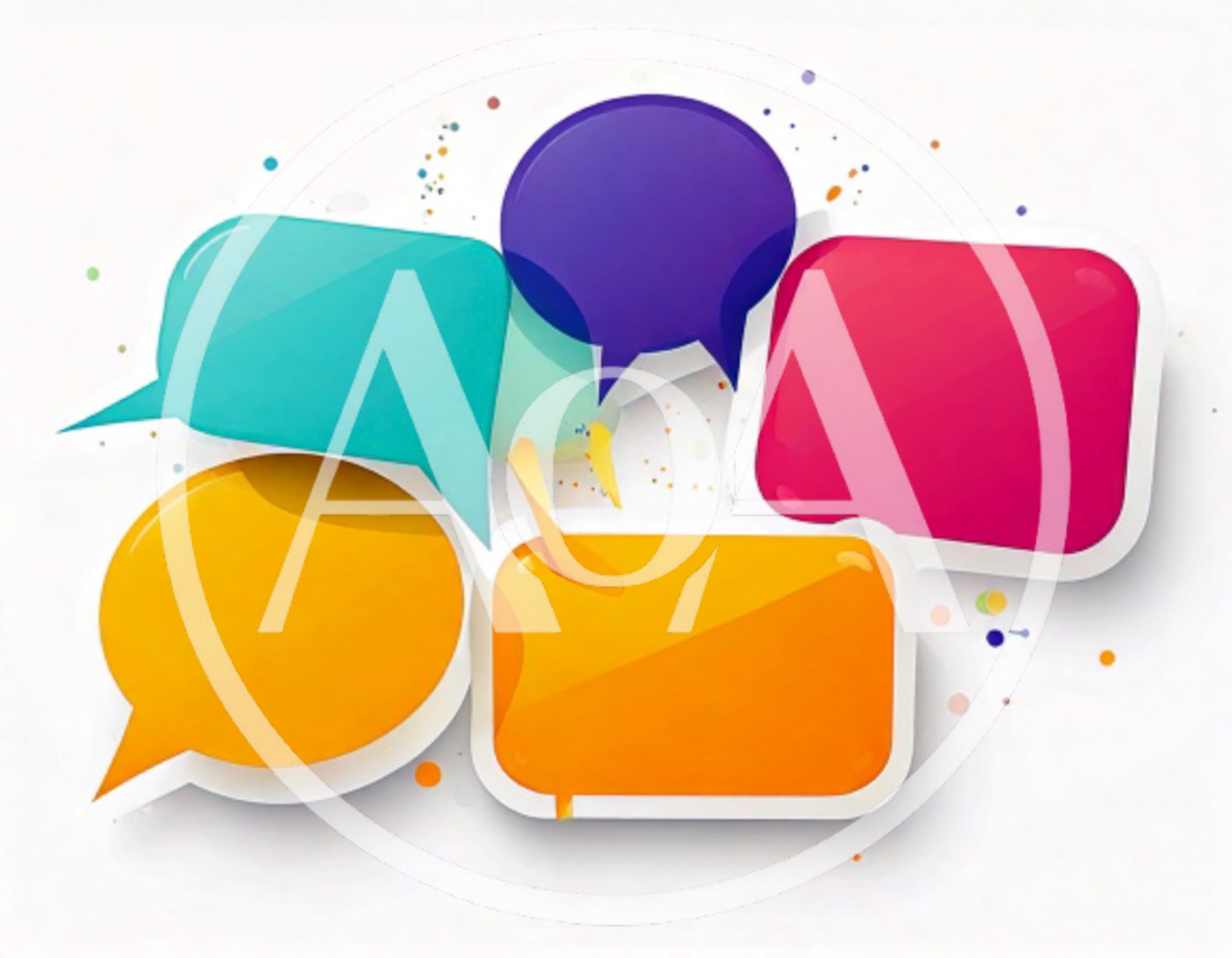 Colorful Blank Speech Bubbles On White Background
