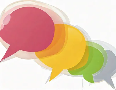 Overlapping Colorful Speech Bubbles Graphic