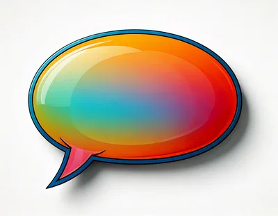 Glossy Colorful Speech Bubble Icon