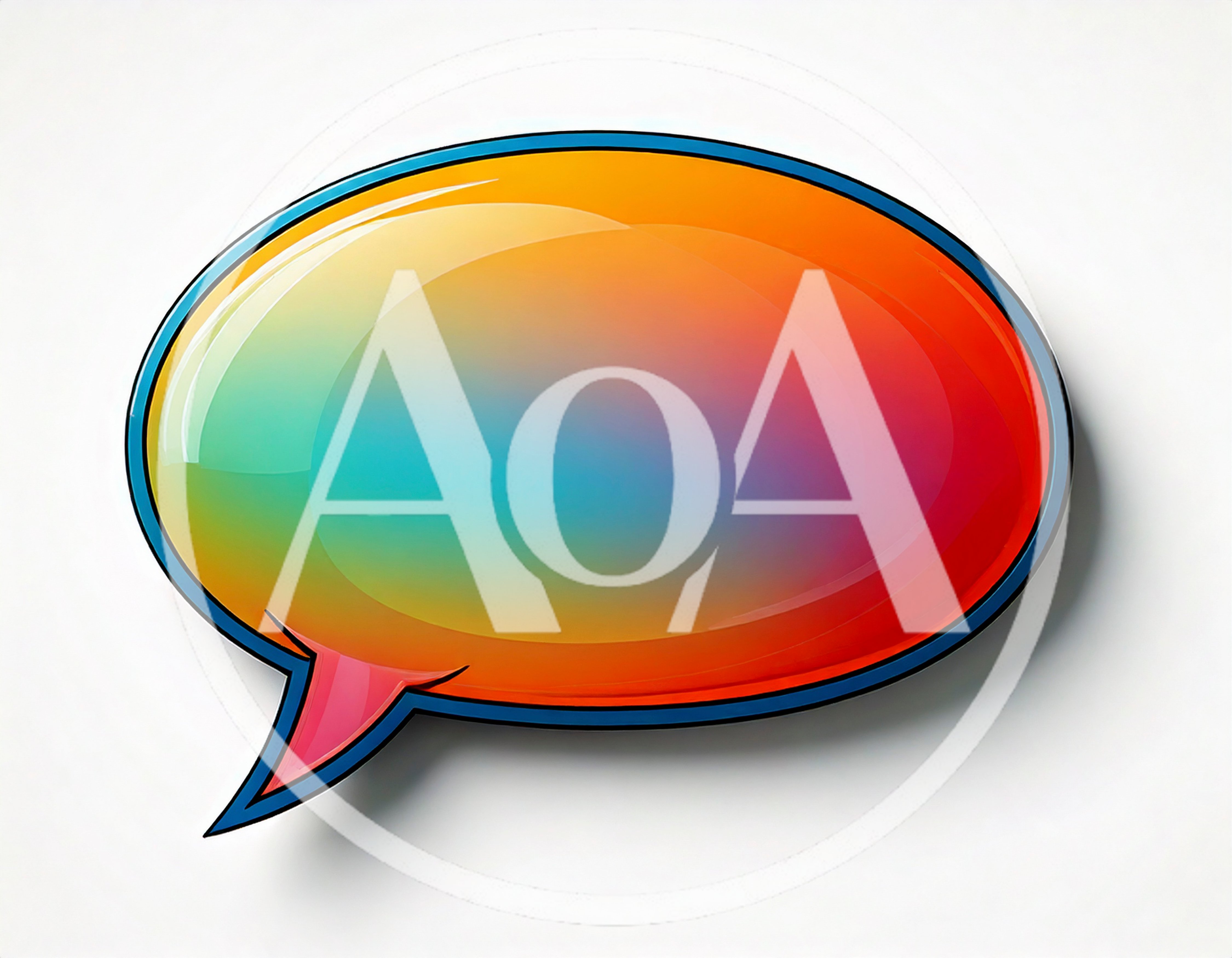 Glossy Colorful Speech Bubble Icon