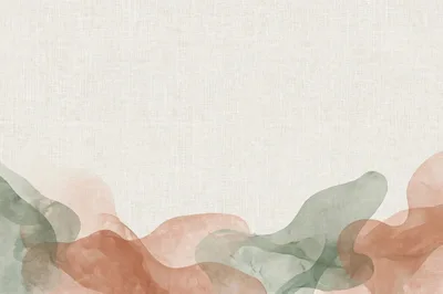 Abstract Watercolor Waves On Textured Linen Background