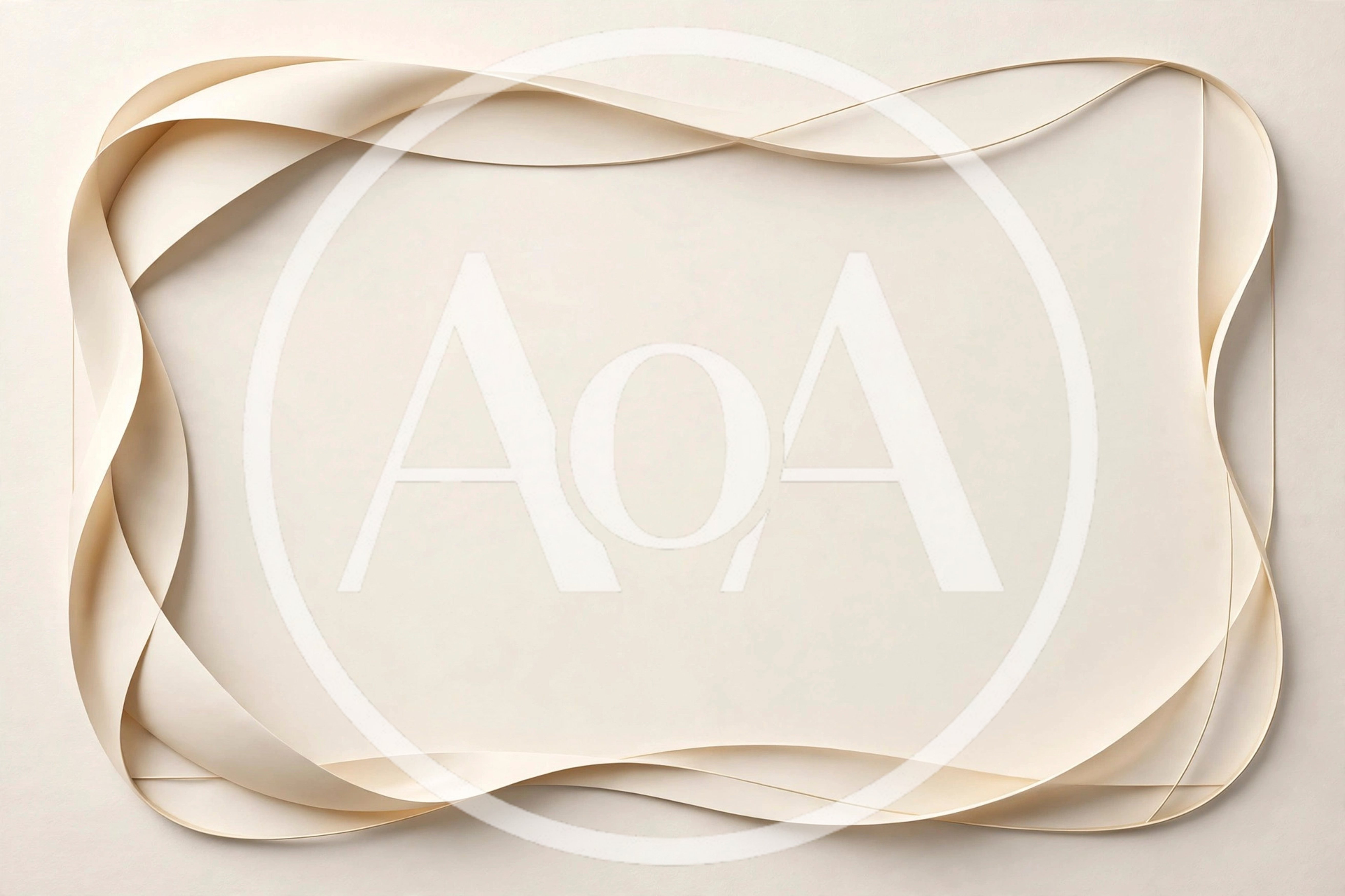 Elegant Cream Ribbon Frame On Minimalist Background