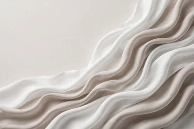 Elegant White And Beige Silk Fabric Waves