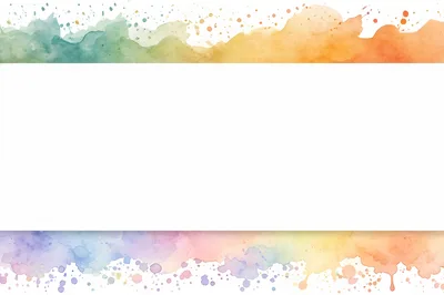 Abstract Watercolor Rainbow Paint Splatter Background Frame