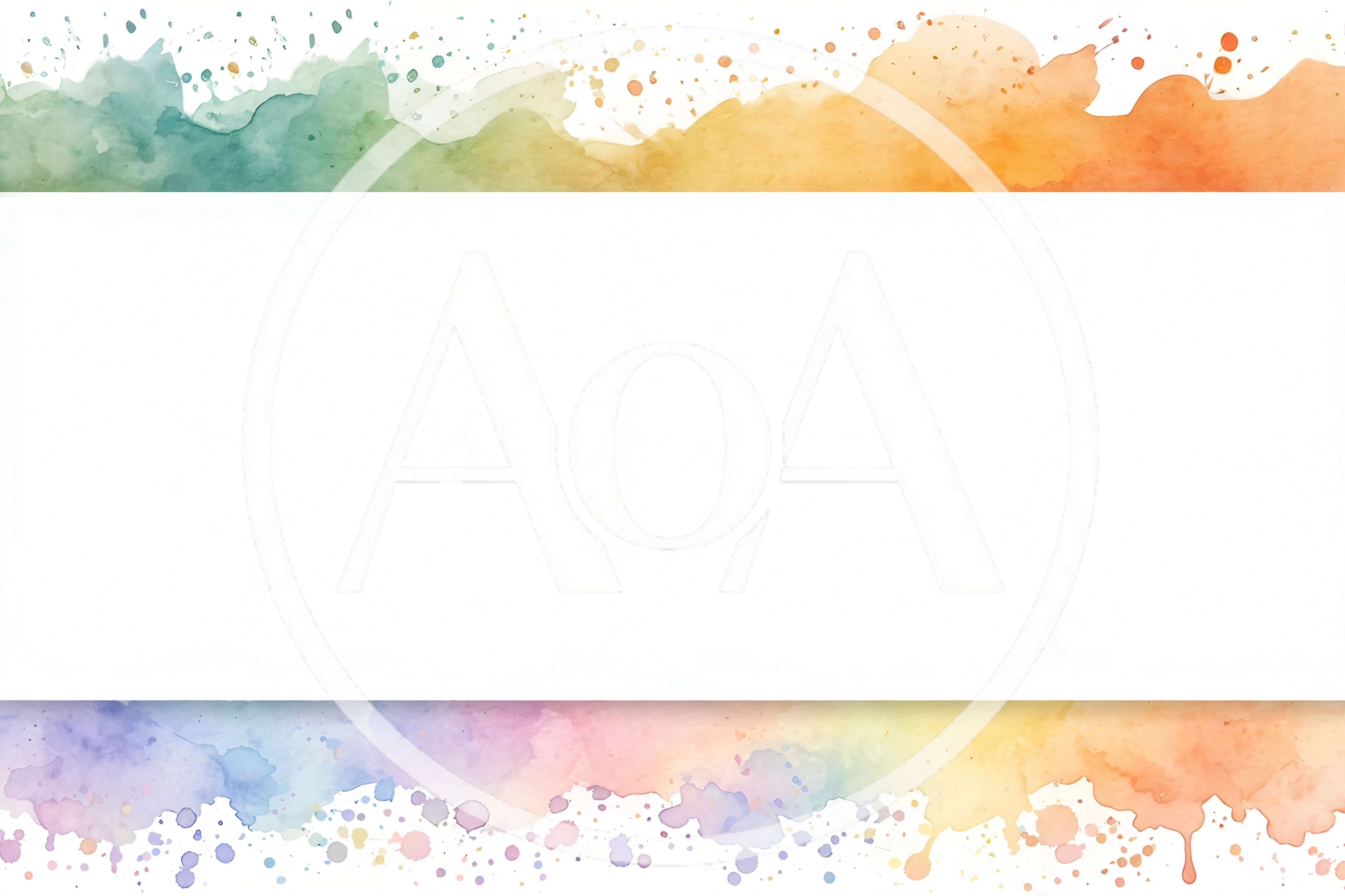 Abstract Watercolor Rainbow Paint Splatter Background Frame