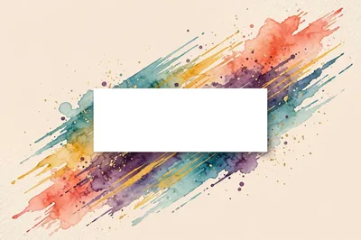Watercolor Paint Splatter Background With Blank White Frame