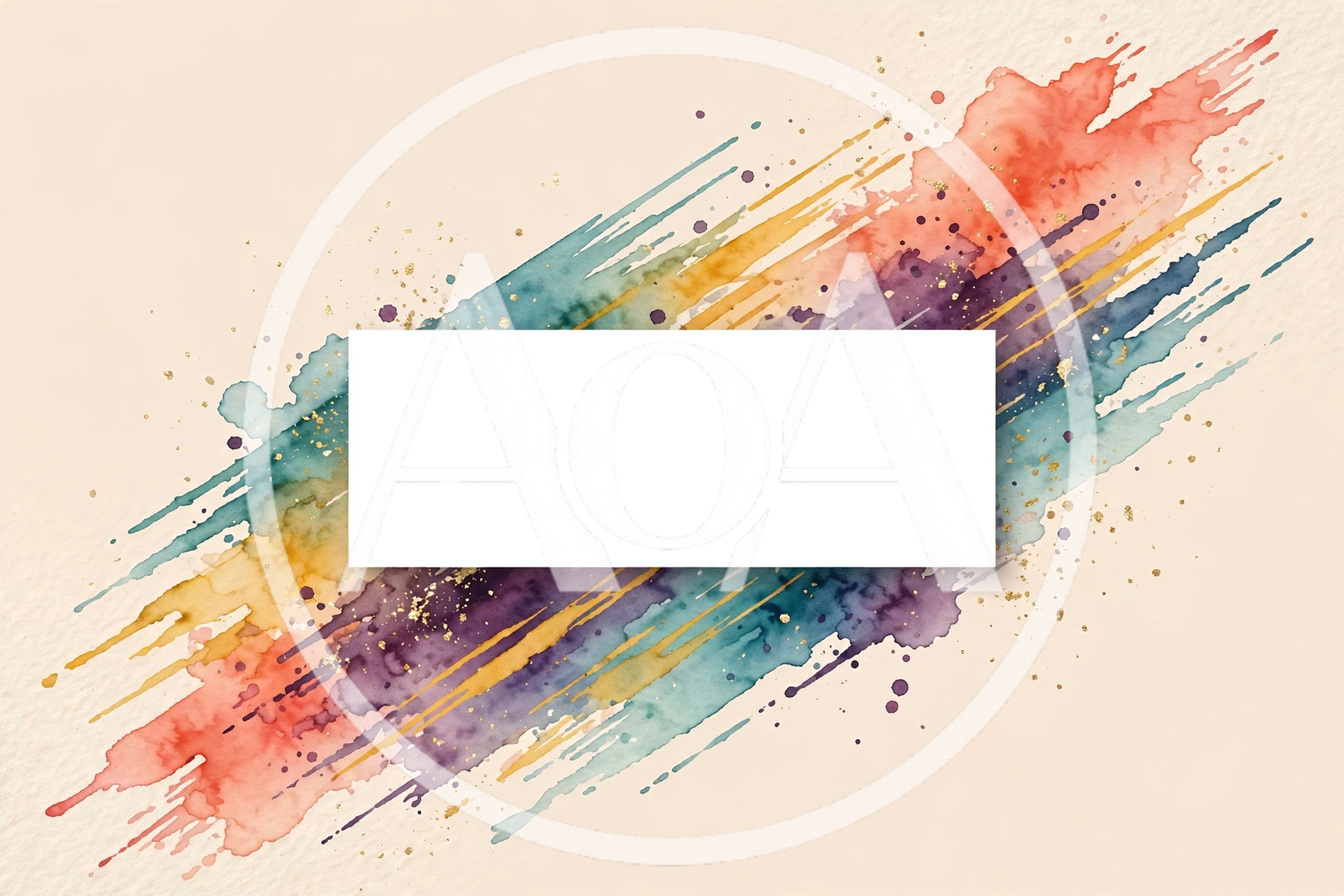 Watercolor Paint Splatter Background With Blank White Frame