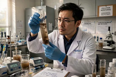 Environmental Scientist Analyzing Water Sample In Laboratory