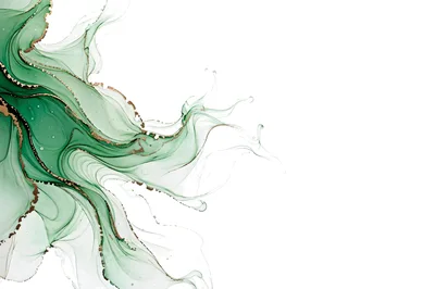 Abstract Green And Gold Alcohol Ink Background
