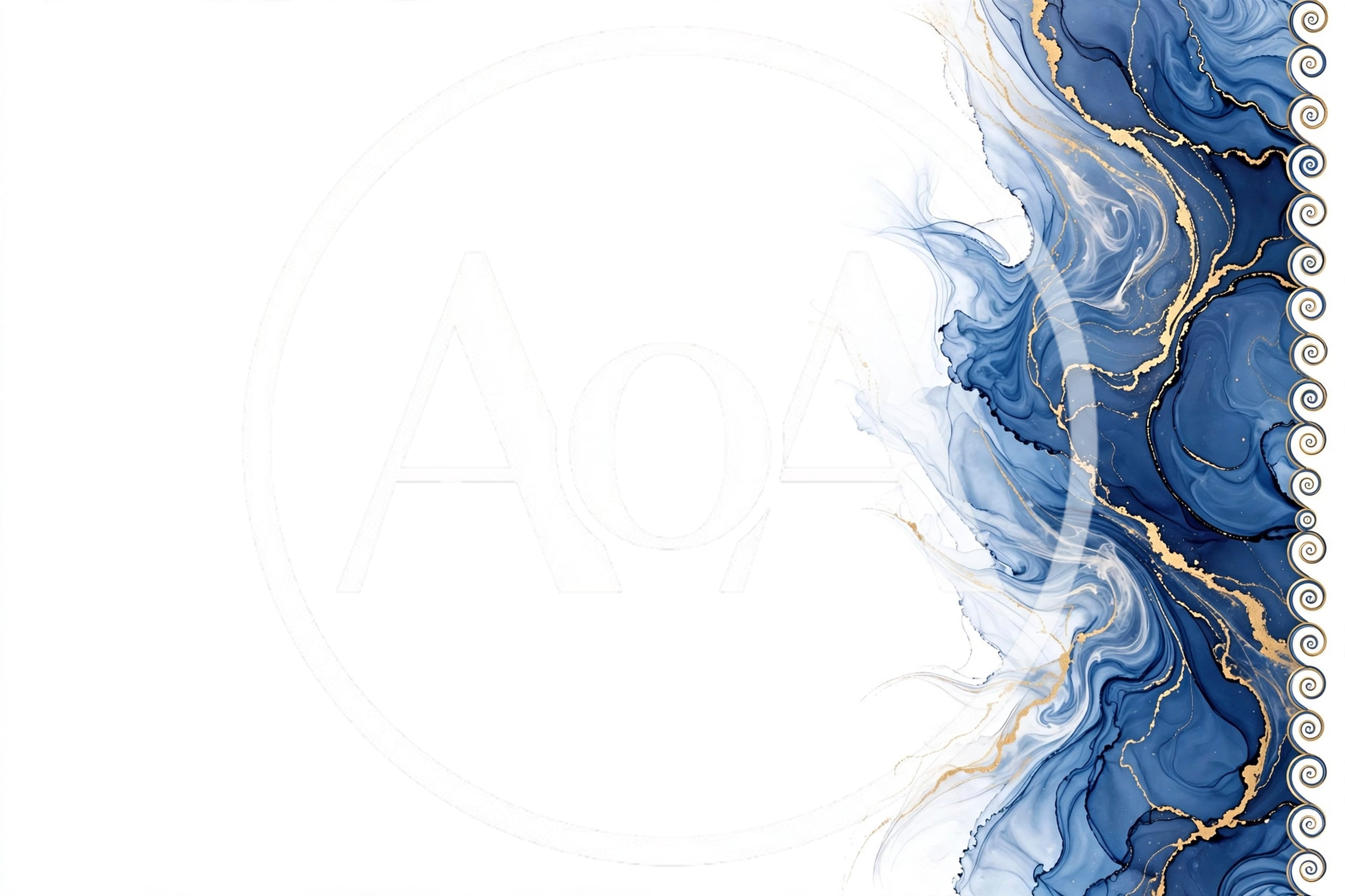 Abstract Blue Alcohol Ink Background With Gold Veins