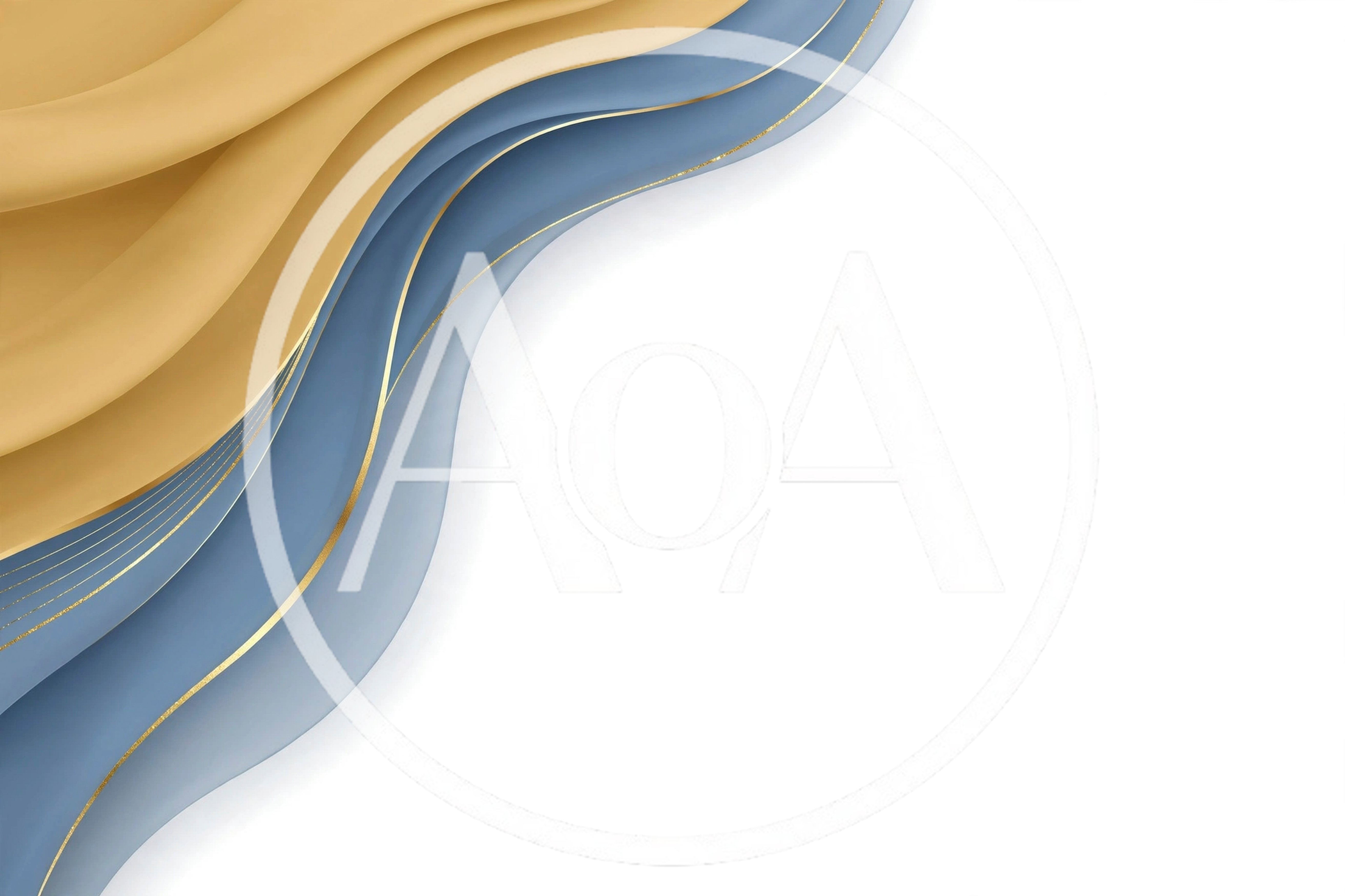 Abstract Background With Flowing Gold And Blue Waves