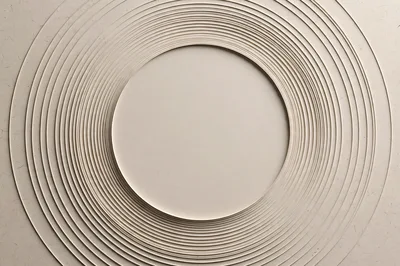 Abstract Concentric Circles Pattern On Textured Paper