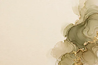 Abstract Alcohol Ink Background With Gold Leaf Accents