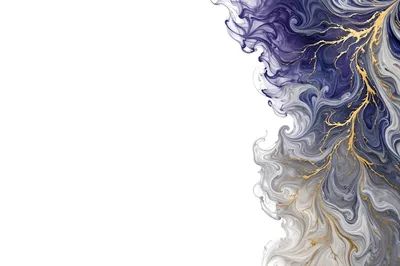 Abstract Fluid Art With Gold Veins And Blue Swirls