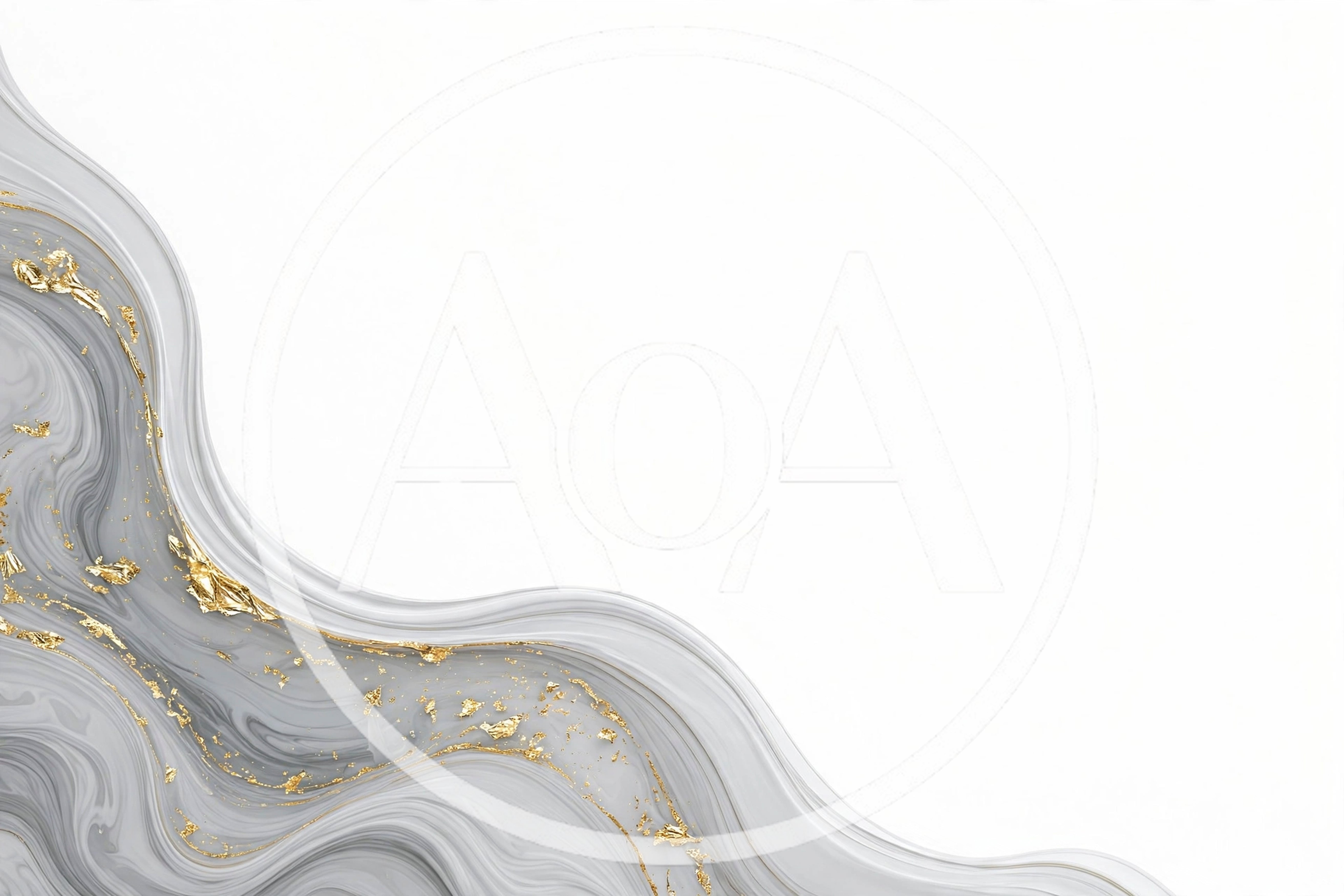 Abstract Grey Marble Background With Gold Leaf Accents