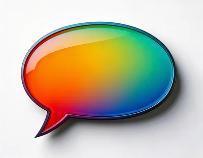Glossy Rainbow Gradient Speech Bubble Icon