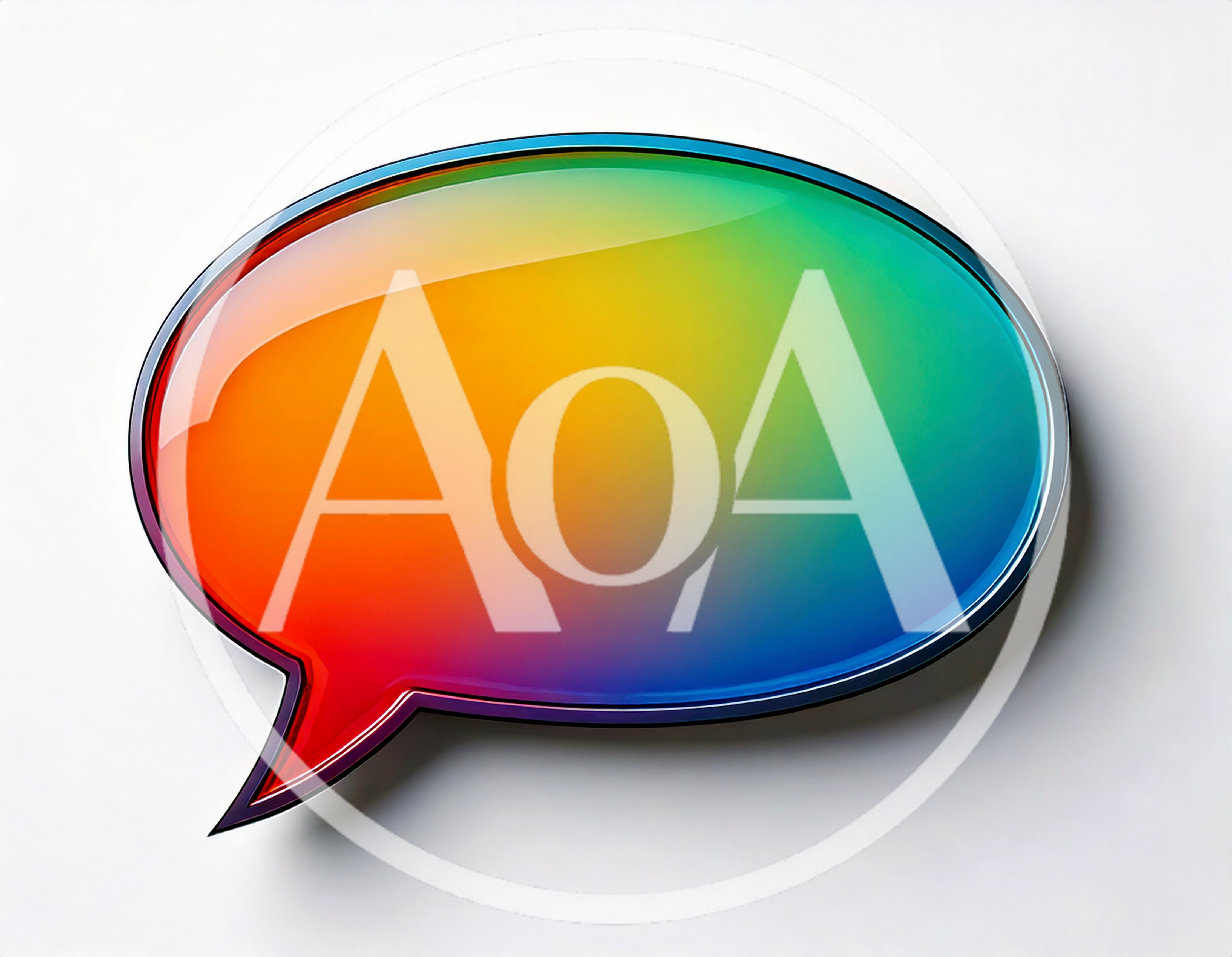 Glossy Rainbow Gradient Speech Bubble Icon