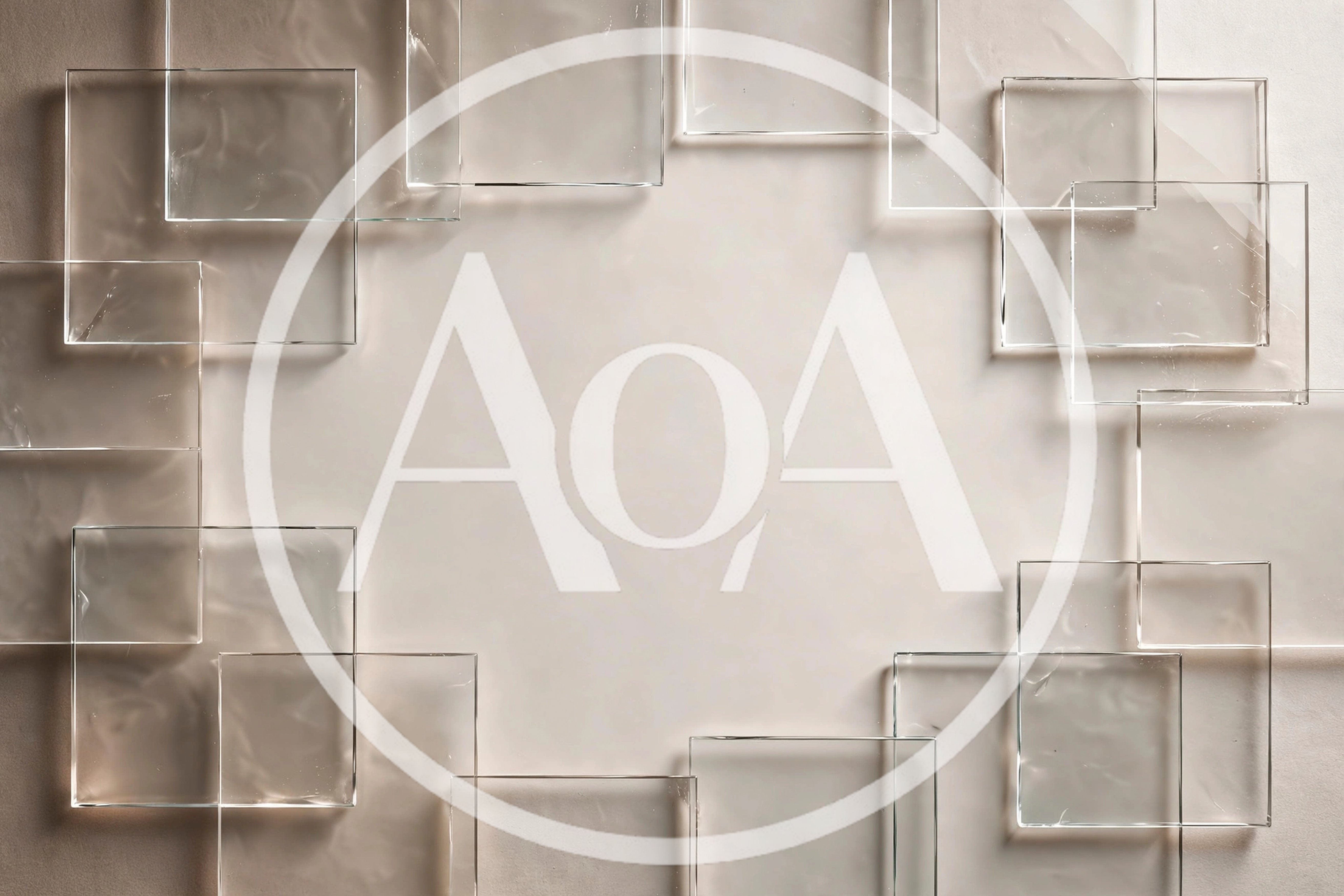 Abstract Background With Overlapping Transparent Glass Squares