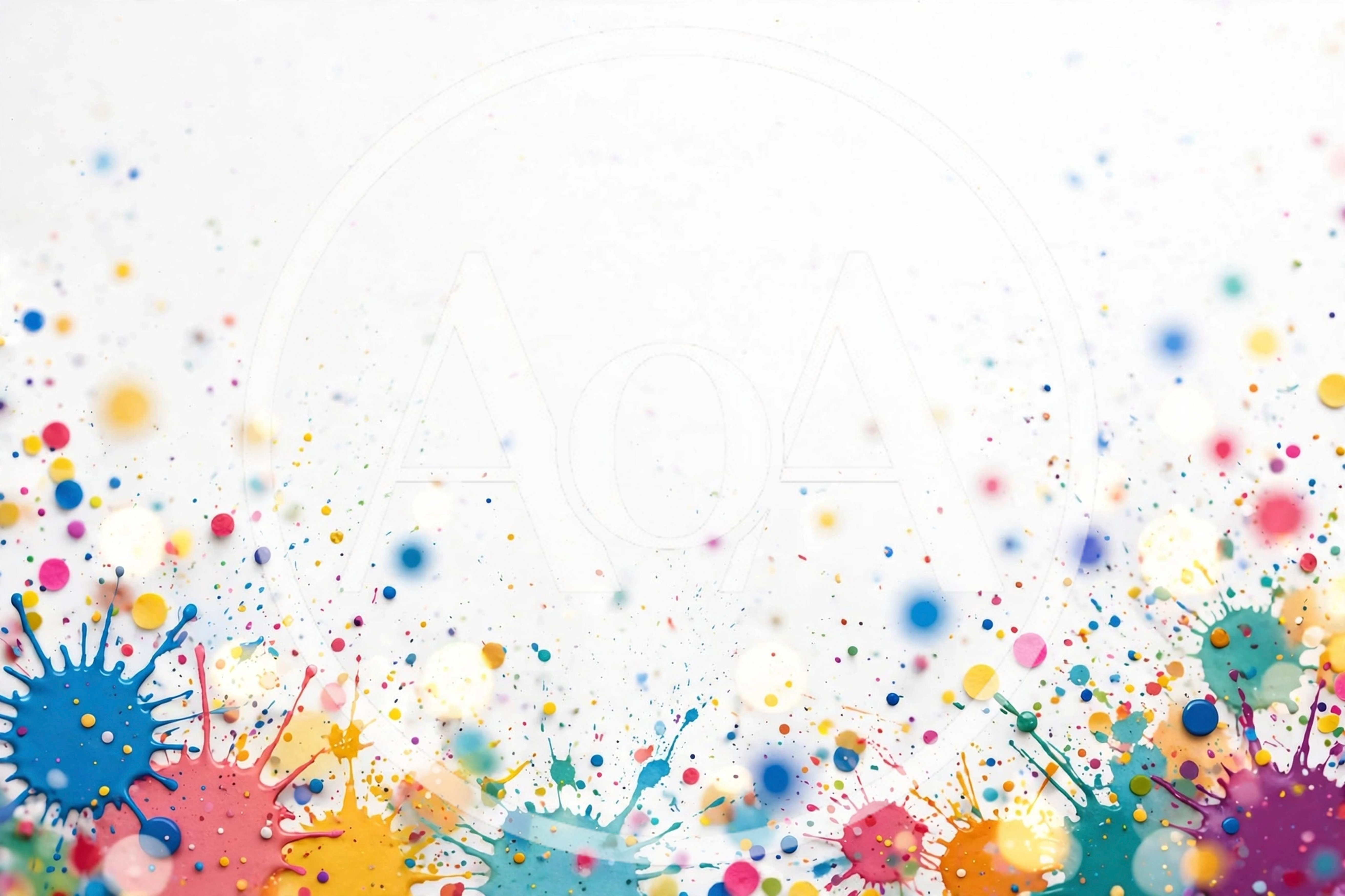 Colorful Paint Splatters And Bokeh Dots Background