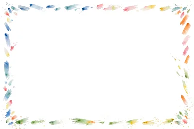 Watercolor Painted Brush Stroke Border Frame