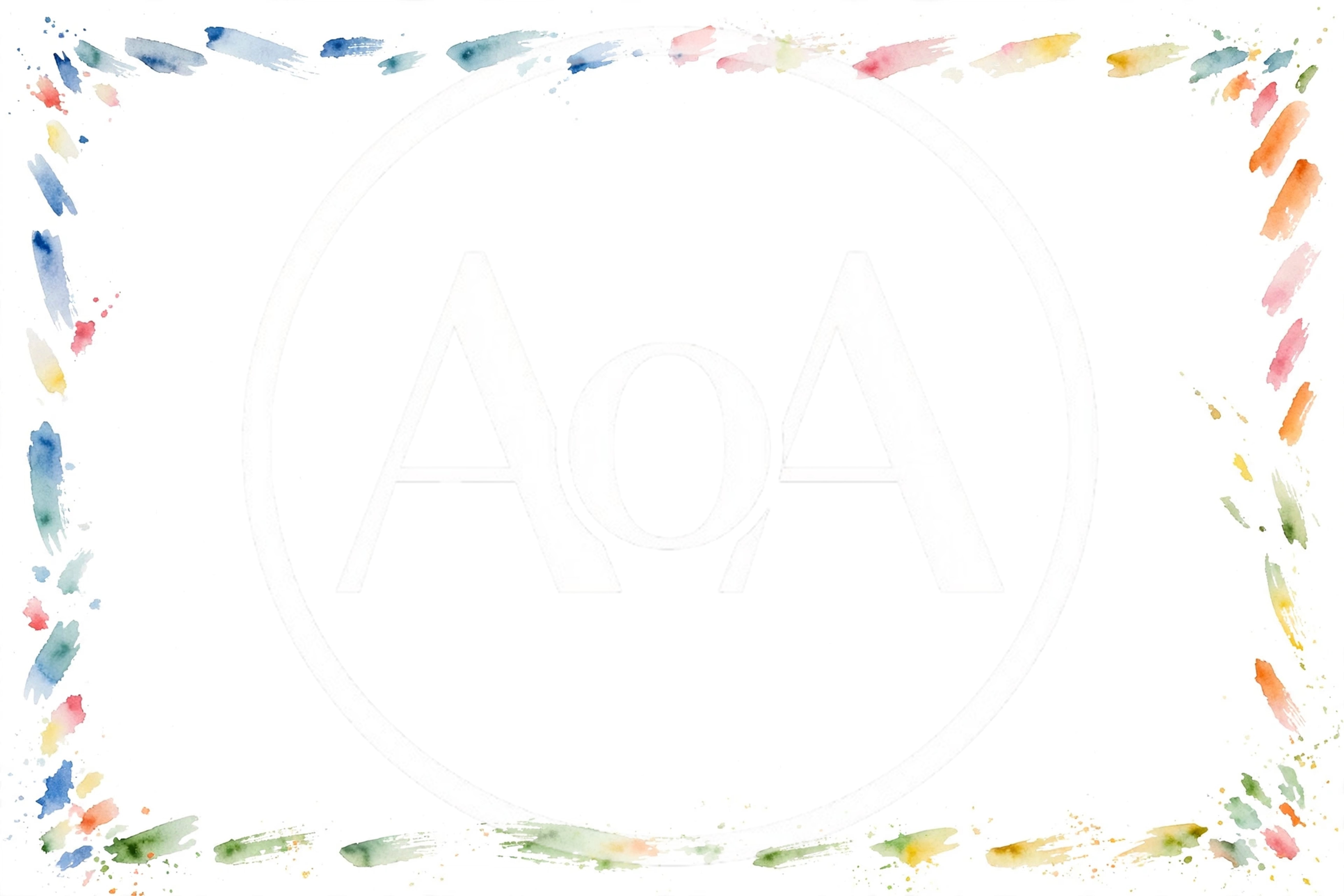 Watercolor Painted Brush Stroke Border Frame