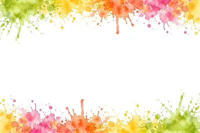 Watercolor Paint Splatter Border Frame Background