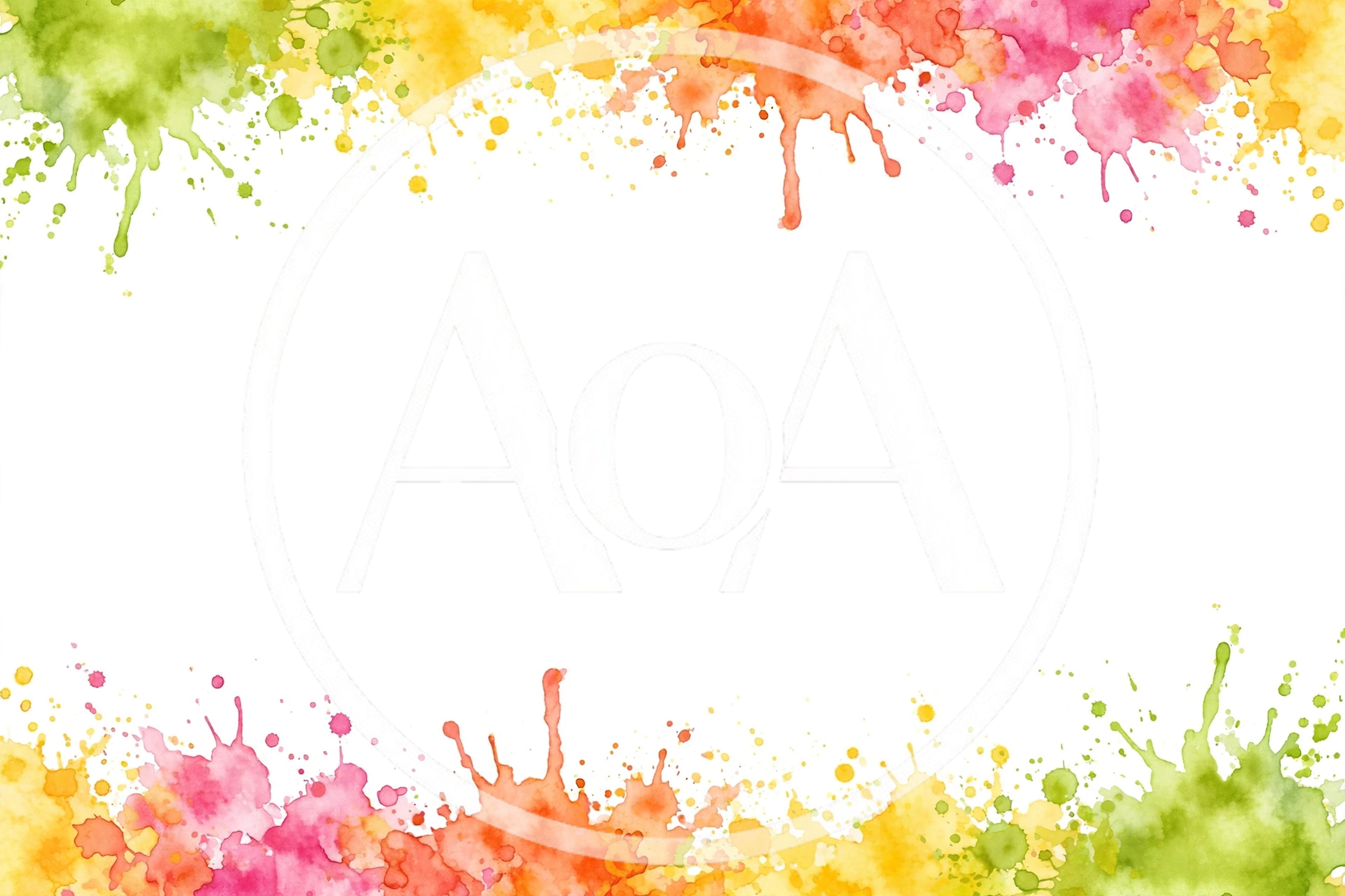 Watercolor Paint Splatter Border Frame Background